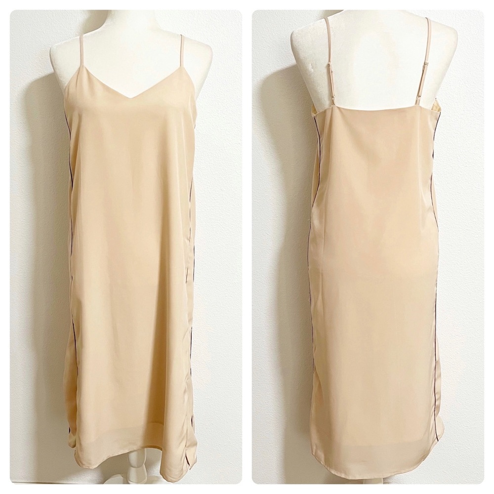 No Less Than Side Stripe Slip Dress